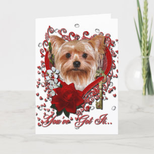Valentines - Key to My Heart - Yorkshire Terrier Holiday Card
