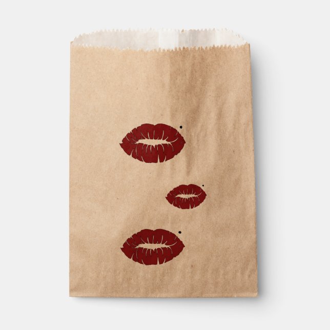 Valentine's Kisses, Hot lips Favour Bags (Front)