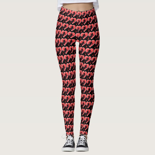 Valentine's Leggings Cupid Love Leggings Pants (Front)