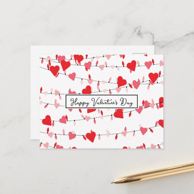 Valentine's Lights Postcard (Front/Back In Situ)