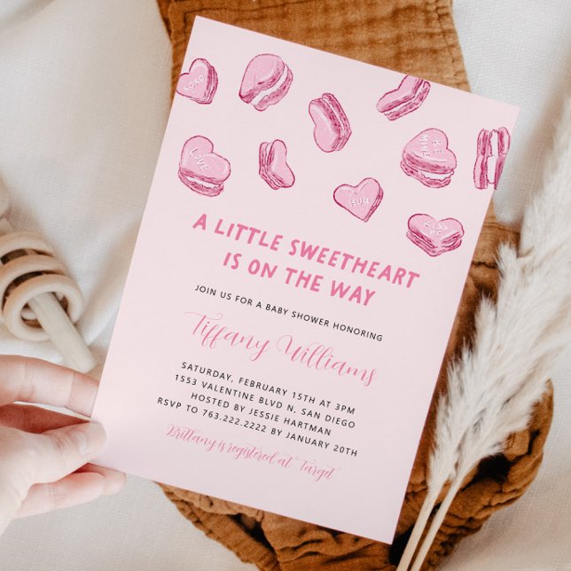 Valentine's Little Sweetheart Pink Baby Shower Invitation (Creator Uploaded)
