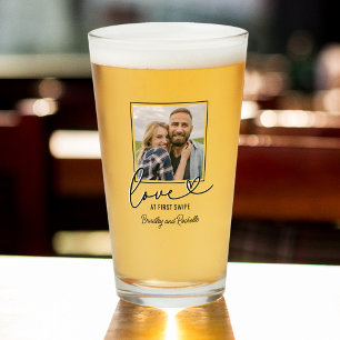 Valentines Love at First Swipe Photo Glass