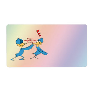 Valentine's Love Birds Shipping  Label