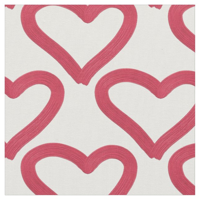 valentine's love hand-drawn pattern fabric (Close Up)