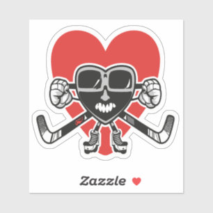 Valentines love Heart Showing Hockey Skills Love