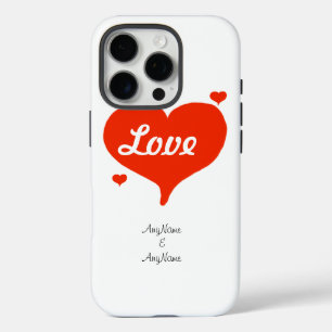 Valentine's Love Hearts CUSTOMIZE Names iPhone 16 Pro Case