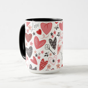 Valentine's Love Hearts, Keys Mug