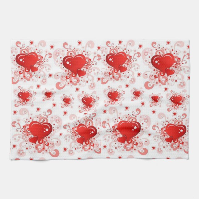 valentines love kitchen hand towel (Horizontal)