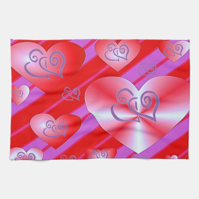 valentines love kitchen hand towel (Horizontal)