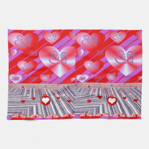 valentines love kitchen hand towel