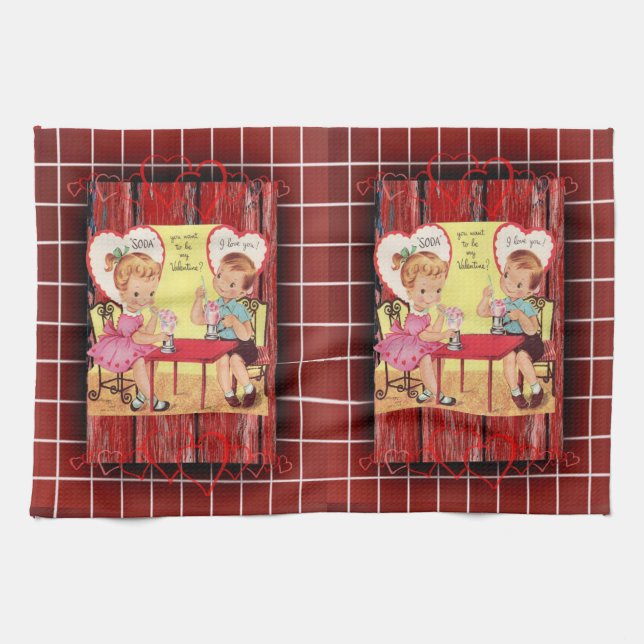 valentines love kitchen hand towel (Horizontal)