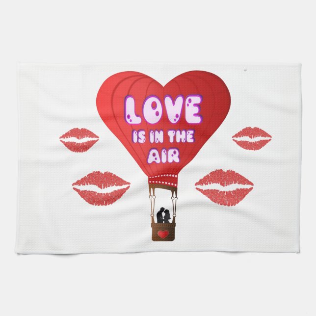 valentines love kitchen hand towel (Horizontal)