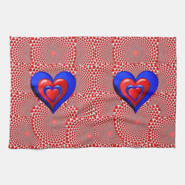 valentines love kitchen hand towel (Horizontal)