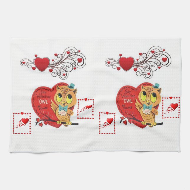 valentines love kitchen hand towel (Horizontal)