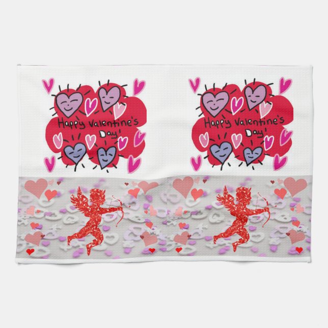 valentines love kitchen hand towel (Horizontal)