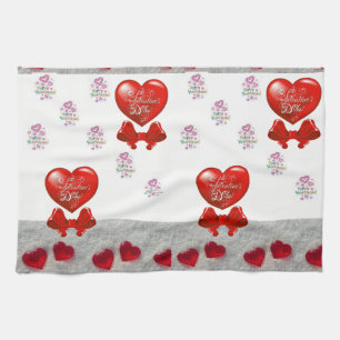 valentines love kitchen hand towel