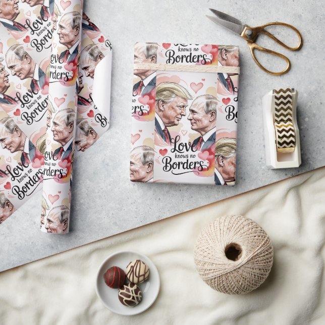  Valentine's   Love Knows No Border Wrapper Wrapping Paper (Crafts)