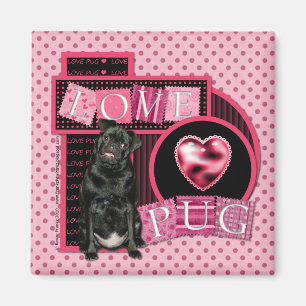 Valentines - Love Pug - Pug - Ruffy Magnet