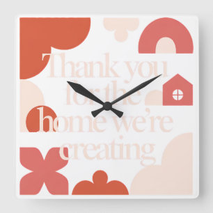Valentines Love Quote Newlywed Time Square Wall Clock