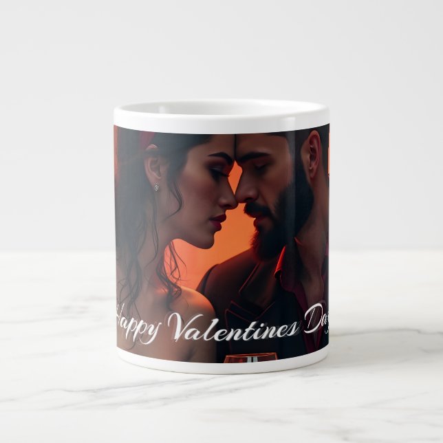 Valentine's Magic with Romantic Togetherness Large Coffee Mug (Front)