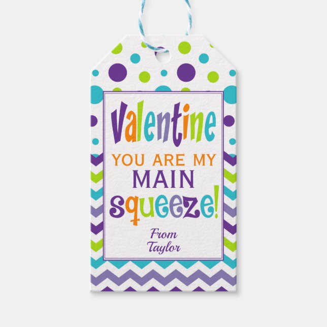 Valentines Main Squeeze Squishy Gift Tags (Front)