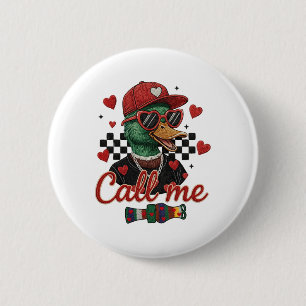 Valentines Mallard Duck Hunting Crochet Latch Hook 6 Cm Round Badge