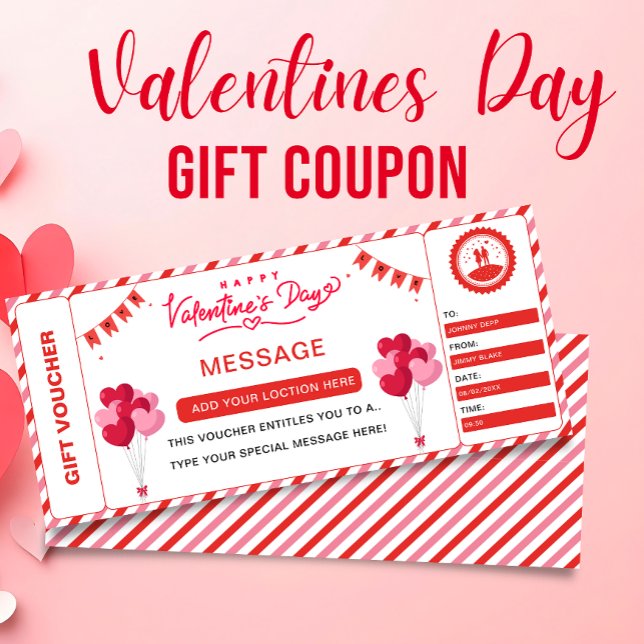 Valentine's Massage Ticket Gift Coupon Voucher,  Invitation (Valentine's Massage Ticket Gift Coupon Voucher, Invitation)