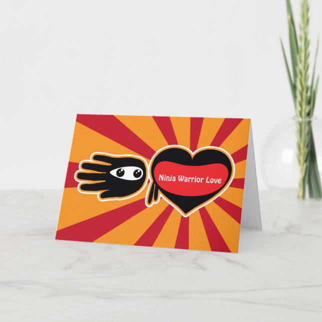 Valentine's Ninja Warrior Love Holiday Card (Front)