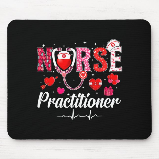 Valentines Nurse Practitioner Scrubs Nurse Life St Mouse Mat (Front)