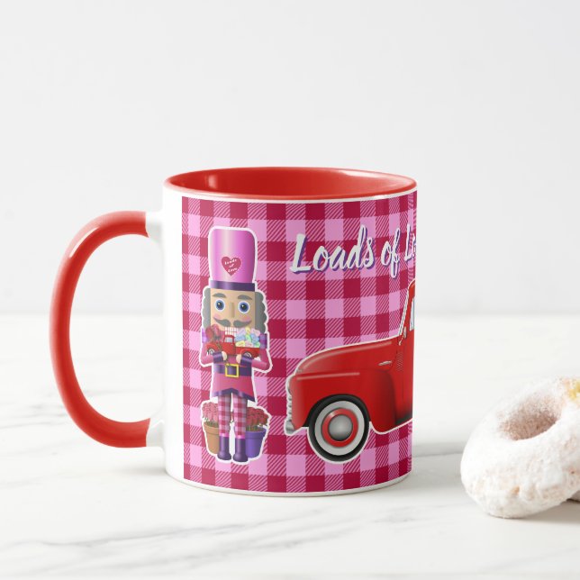 Valentine's Nutcracker with Little Red Truck Mug (With Donut)