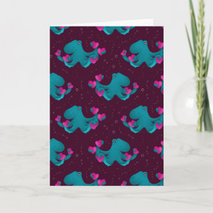 Valentine's Octopus and Hearts Card