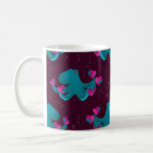 Valentine's Octopus and Hearts Coffee Mug