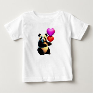 Valentine's Panda & Heart Balloon, Valentine's Day Baby T-Shirt