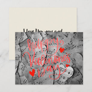 Valentine's - Paper Heart Red Pink Script Custom Card