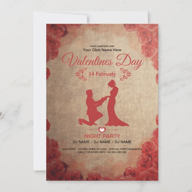 Valentines Party Flyer Invitation (Front)