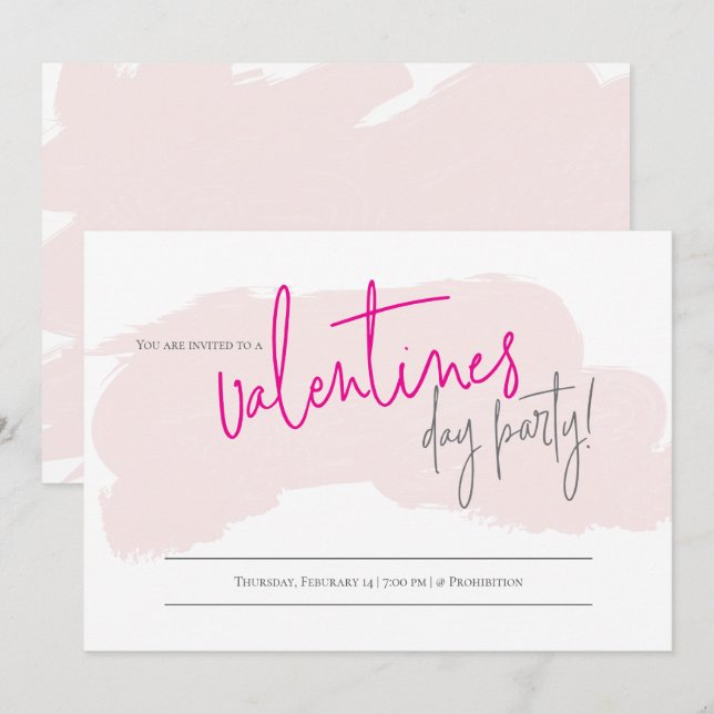 Valentines Party Invitation | Valentines Day (Front/Back)