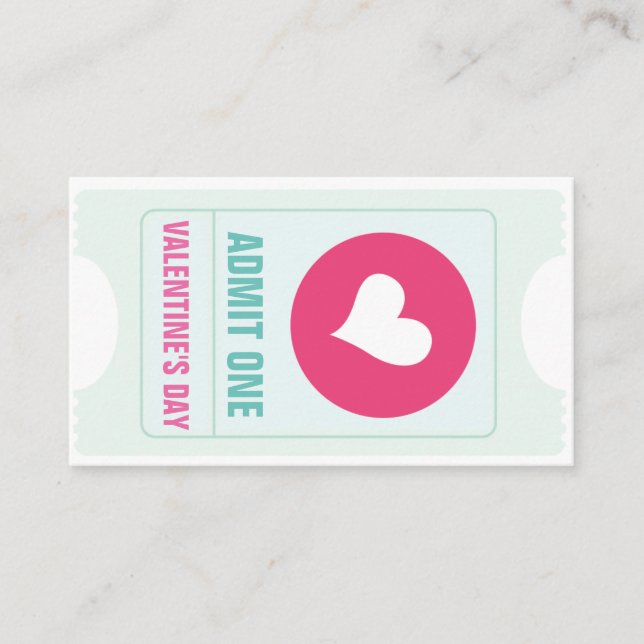 Valentine's Party Ticket and Free Drink Token (Front)