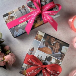 Valentines Photo Collage   Personalised 10 Photo Wrapping Paper