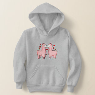 valentines pink alpacas red hearts