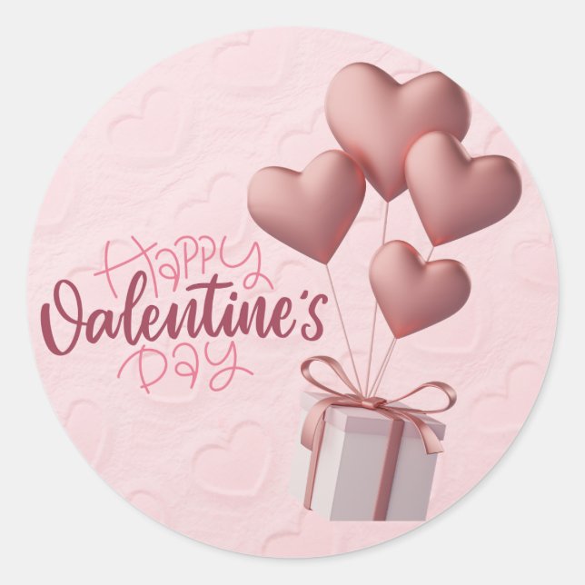 Valentine's Pink Balloons Sticker (Front)