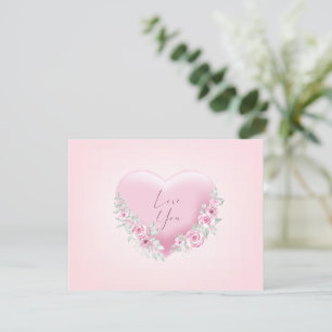 Valentines Pink Heart Card