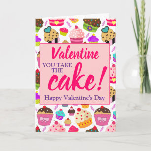 Valentines Pink You Take The Cake  Card