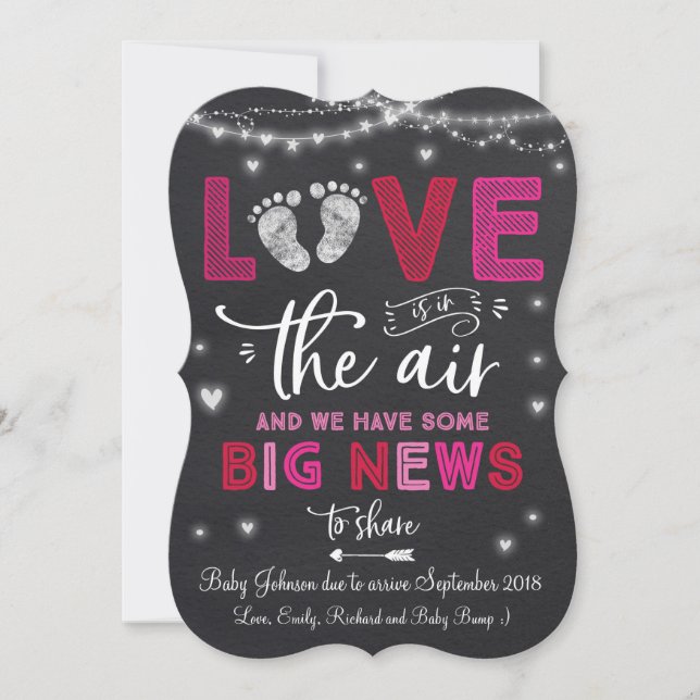 Valentine's Pregnancy Announcement Baby Reveal (Front)
