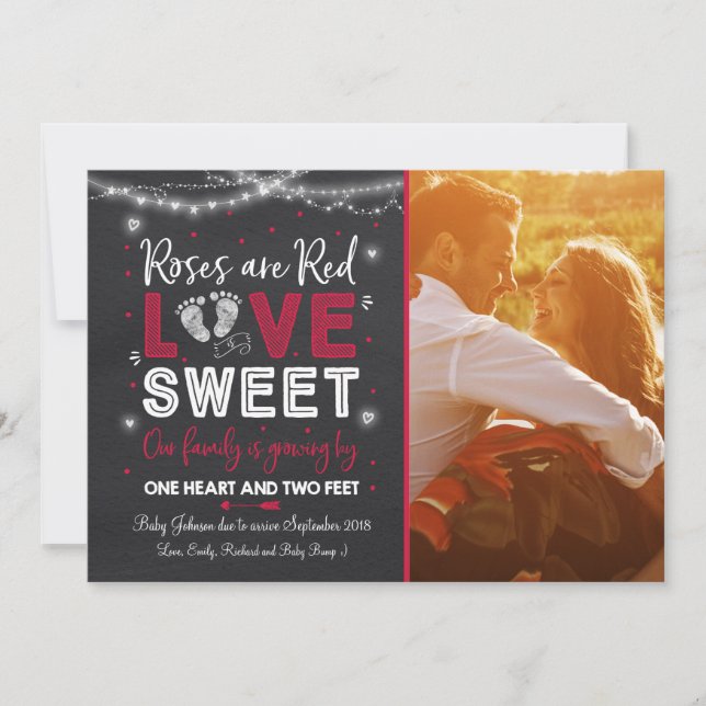 Valentine's Pregnancy Announcement Baby Reveal (Front)