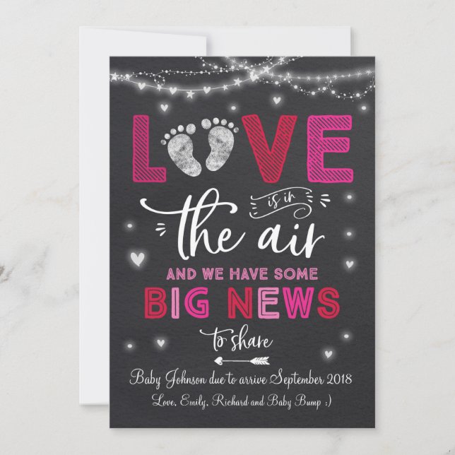 Valentine's Pregnancy Announcement Baby Reveal (Front)