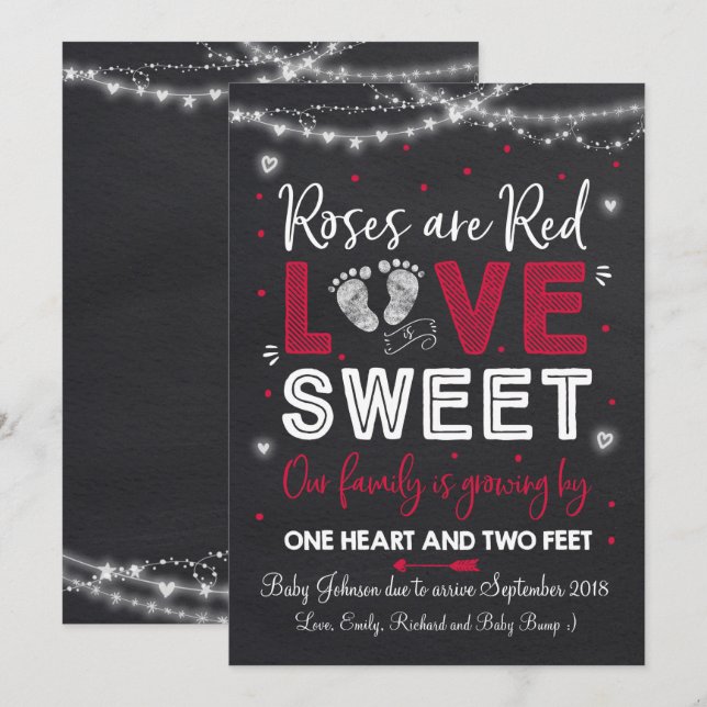 Valentine's Pregnancy Announcement Baby Reveal (Front/Back)