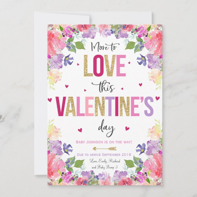 Valentine's Pregnancy Announcement Baby Reveal (Front)