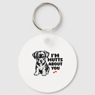 Valentines Puppy Love For Girlfriend Mutts For You Key Ring