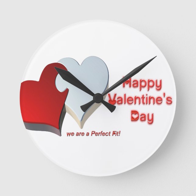Valentine's Puzzle Round Clock (Front)