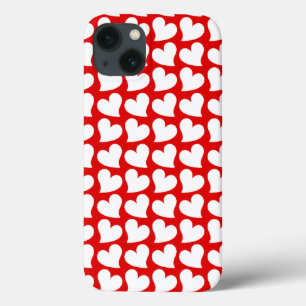 VALENTINES RED AND WHITE HEARTS VALENTINE iPhone 13 CASE